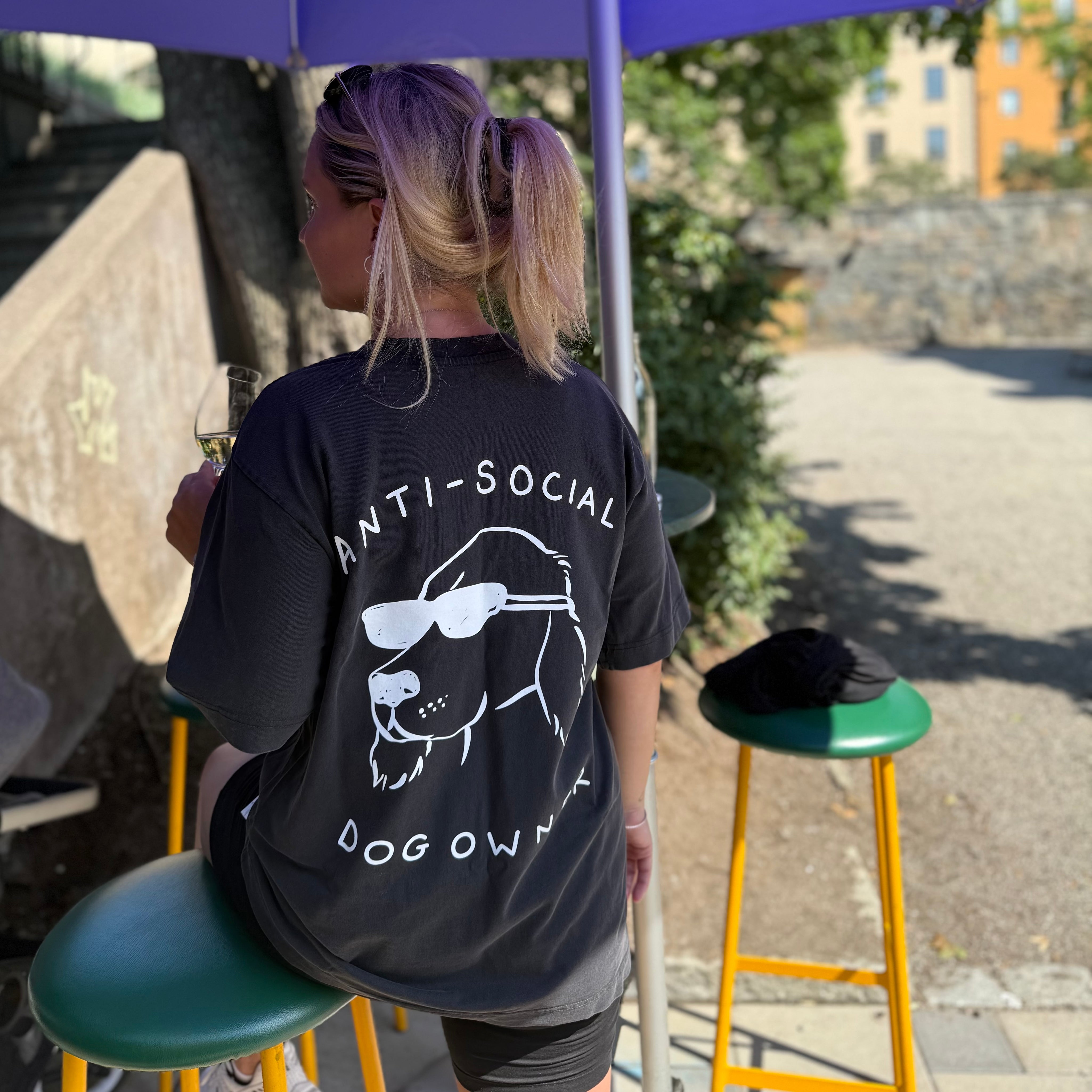 Vintage Black T-shirt - Anti-Social Dog Owner