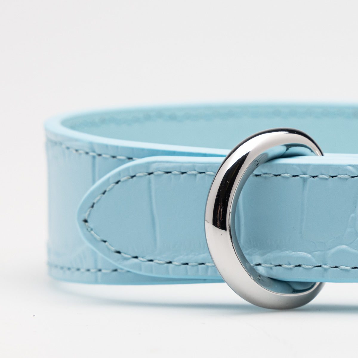 Collar de Perro Fino en Cocodrilo Azul Bebé