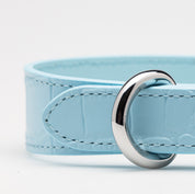 Collar de Perro Fino en Cocodrilo Azul Bebé