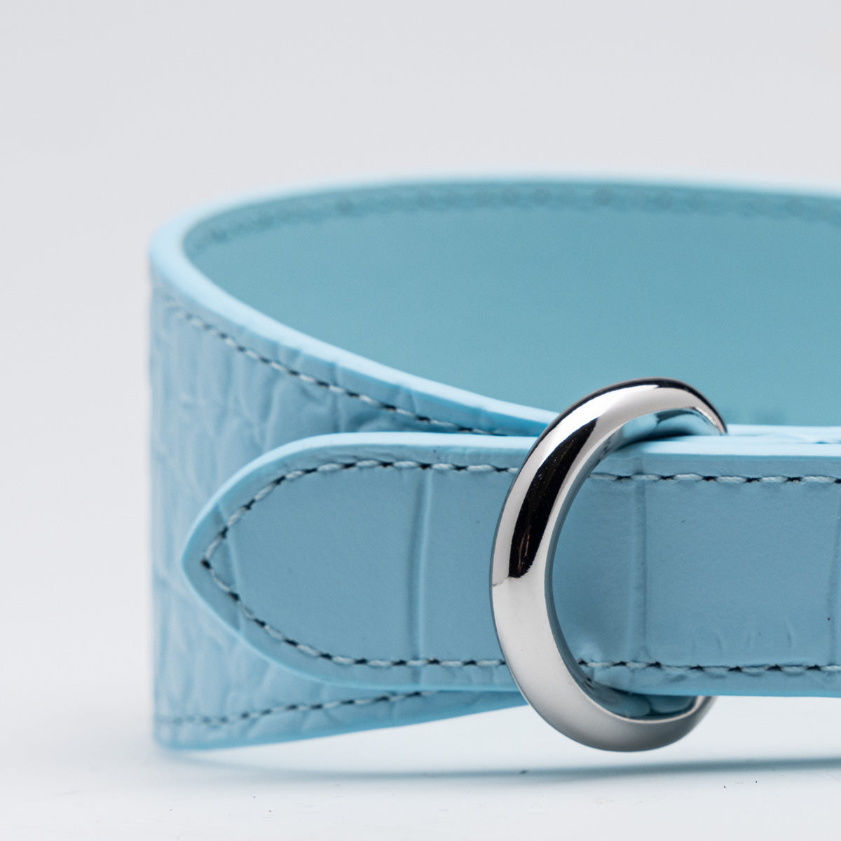 Collar de Perro Ancho Baby Blue Croco
