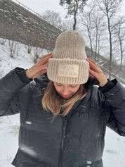 Gorro de lana beige - Mamá de peludos