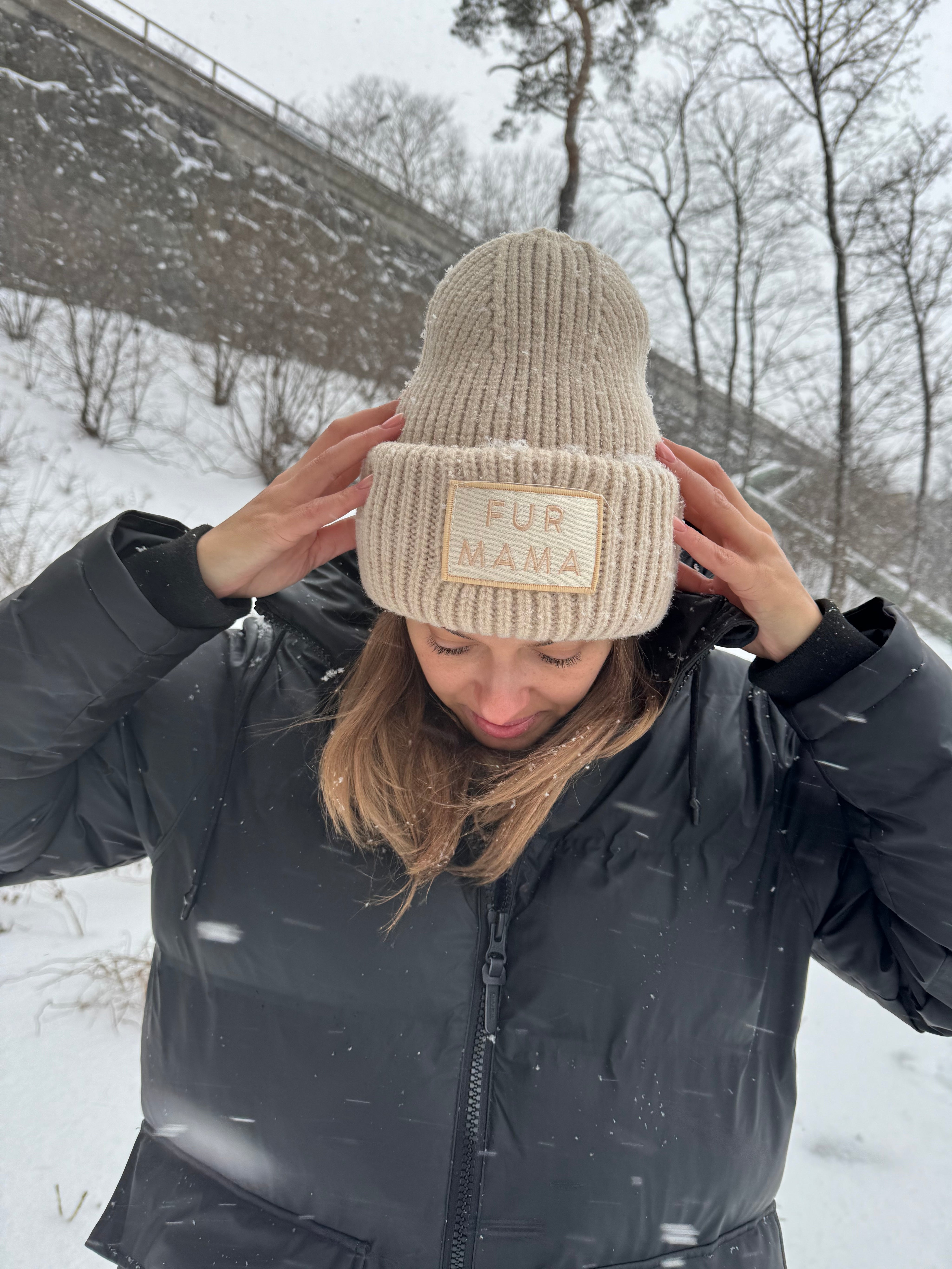Gorro de lana beige - Mamá de peludos
