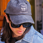 Gorra vaquera negra - Logotipo "Anti-Social Cat Owner" 