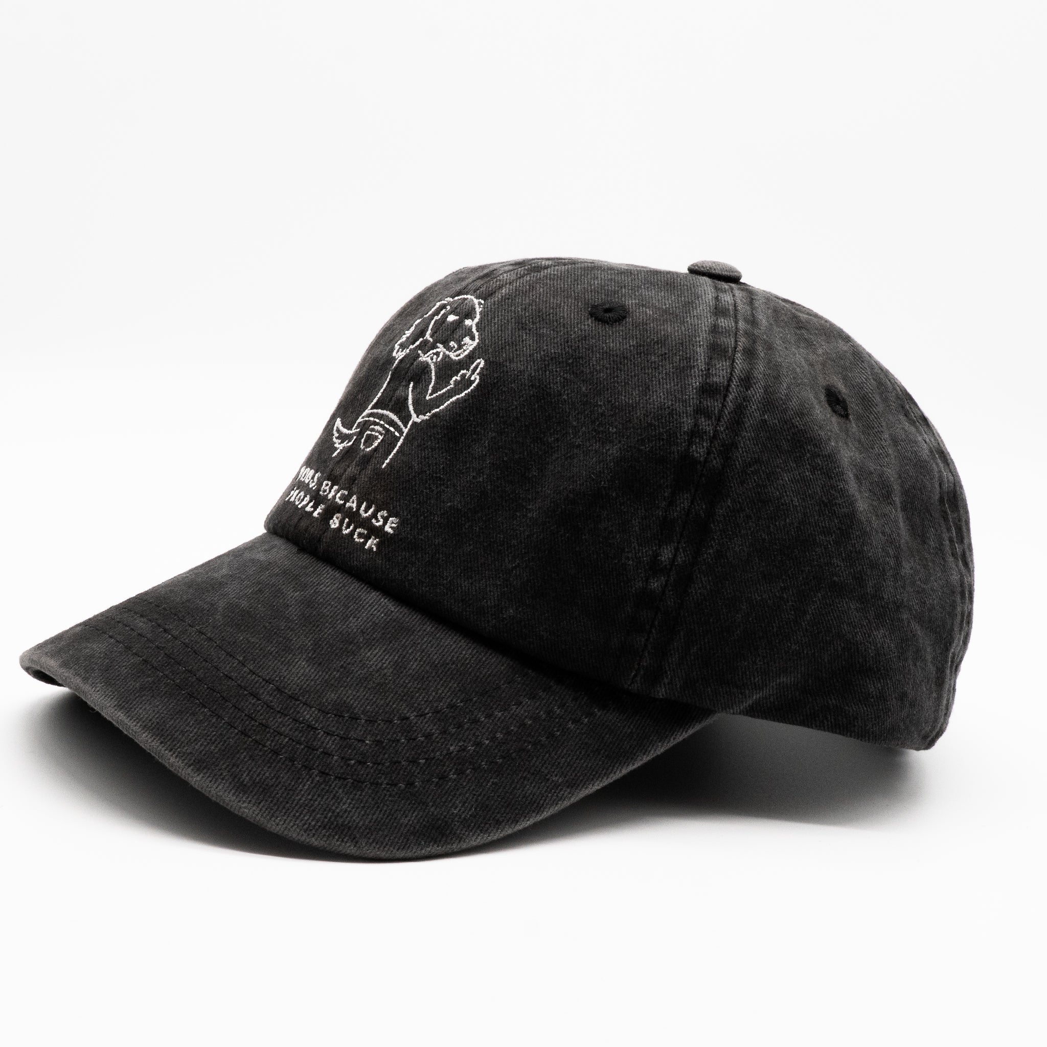 Gorra vaquera negra - Logotipo "Dogs. Because People Suck" 