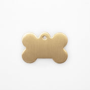 Placa de identificación grabada para perro - Hueso de latón