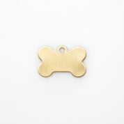 Placa de identificación grabada para perro - Hueso de latón