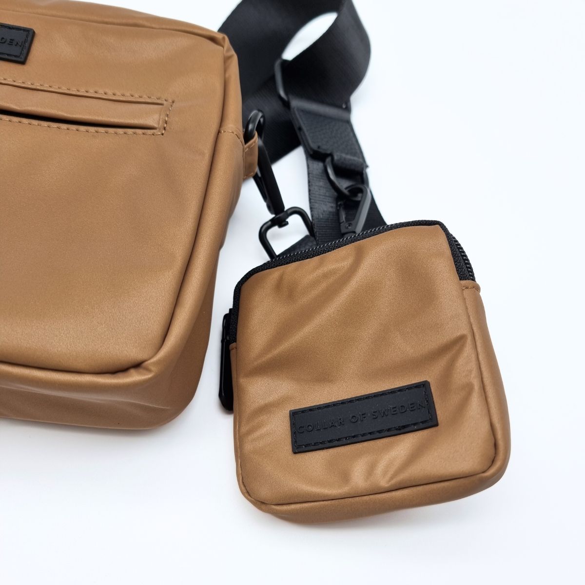 Bolsa para caminar con perro de bronce reflectante - Bandolera 