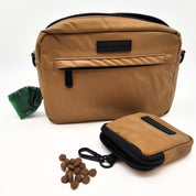 Bolsa para caminar con perro de bronce reflectante - Bandolera 