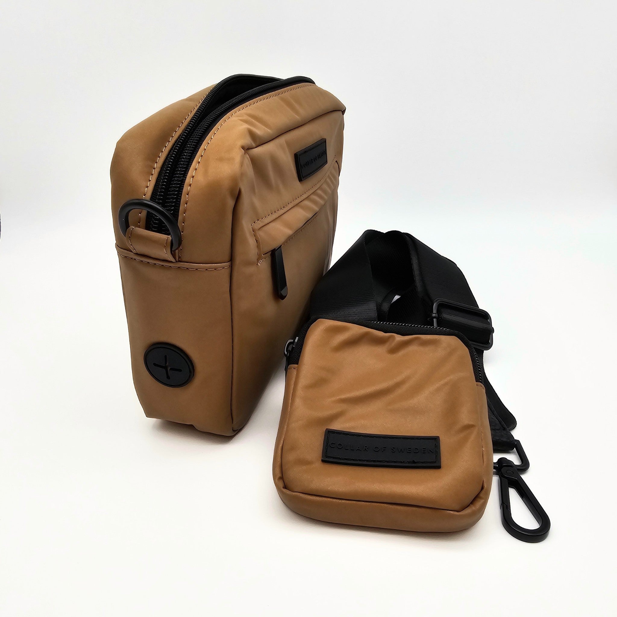 Bolsa para caminar con perro de bronce reflectante - Bandolera 