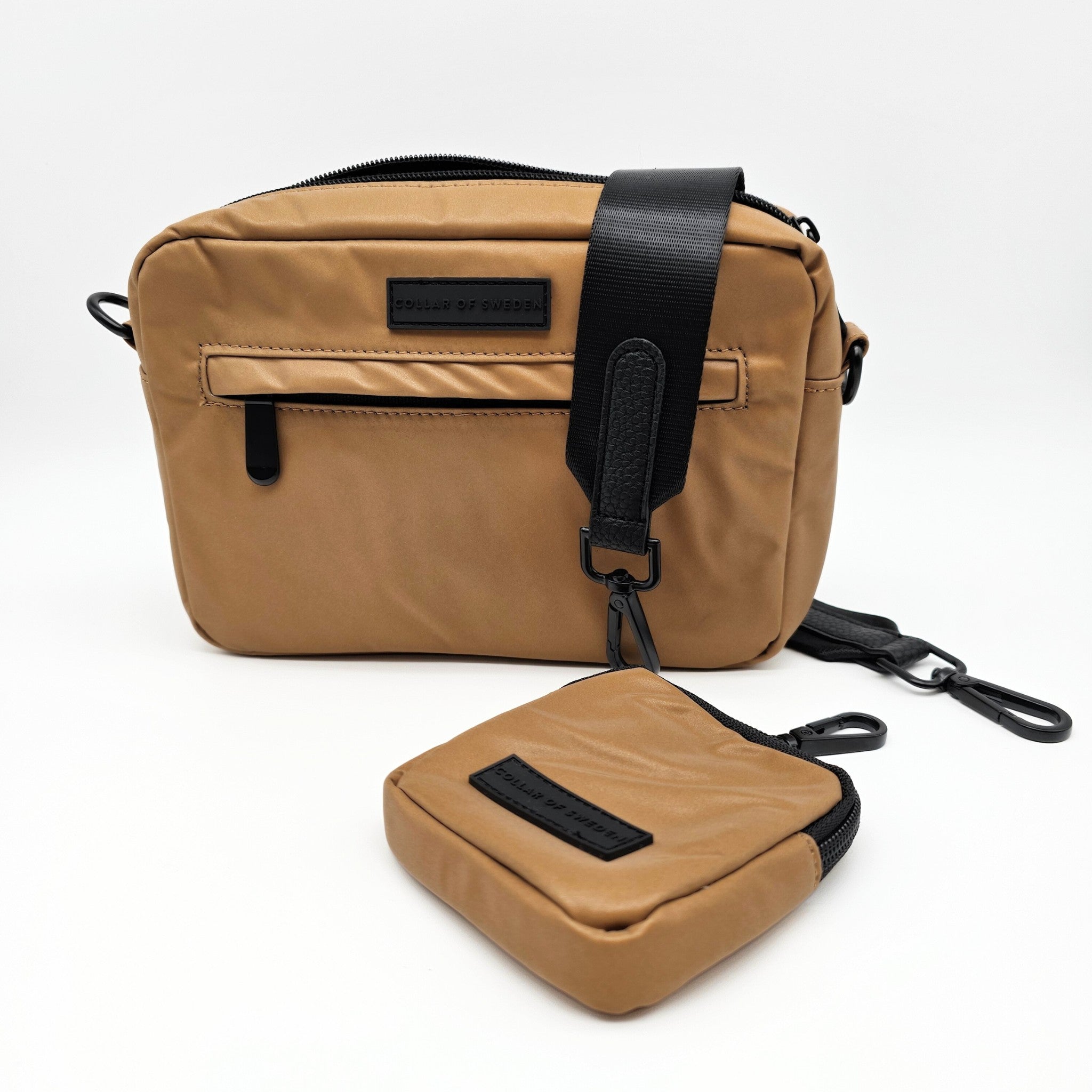 Bolsa para caminar con perro de bronce reflectante - Bandolera 