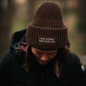 Dark Brown Wool Beanie - I Was Normal Two Dogs Ago