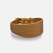 Collar trenzado marrón ancho