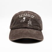 Gorra vaquera marrón - Logo "Cats & Wine Make Everything Fine" 