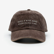 Gorra vaquera marrón - Dogs & Wine Make Everything Fine