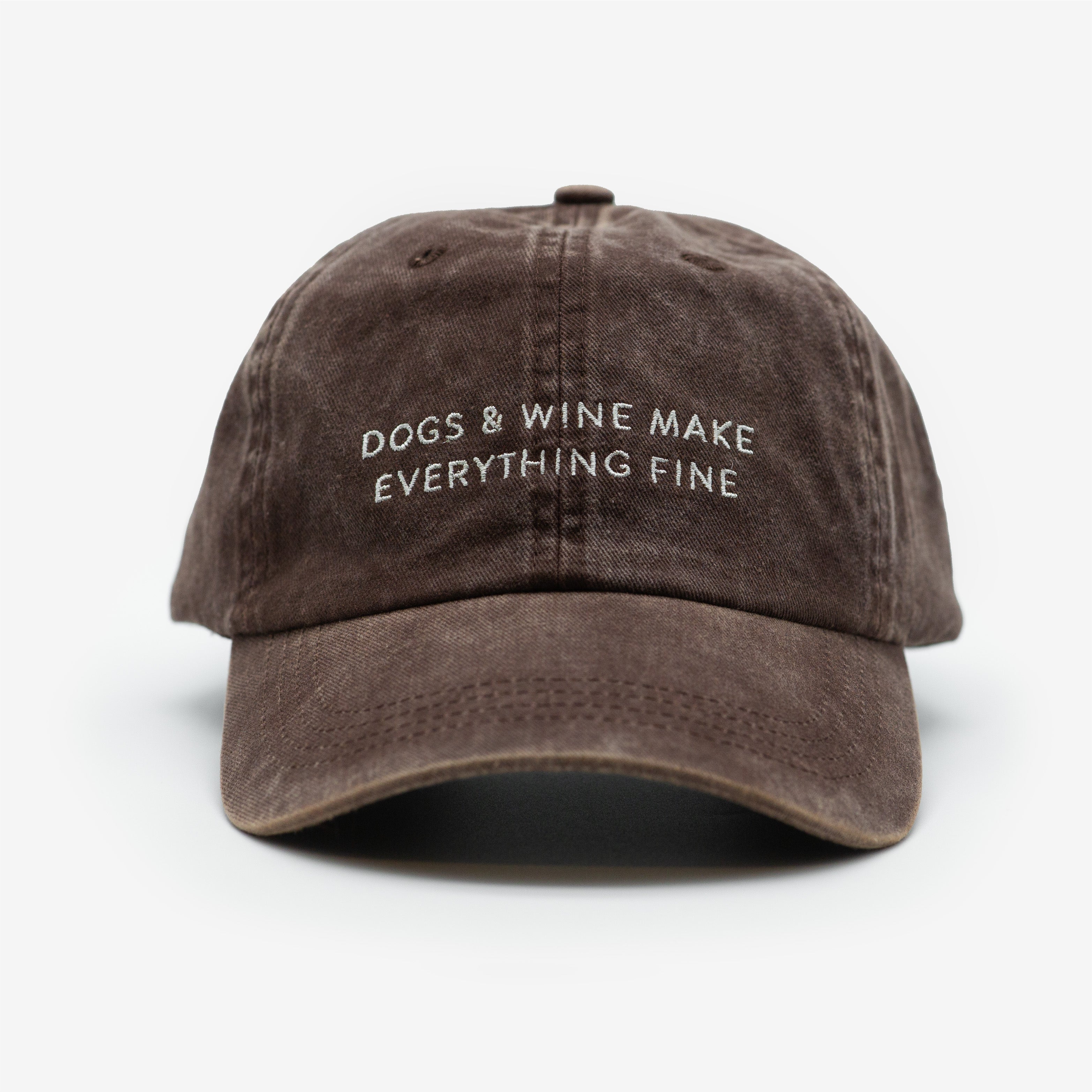 Gorra vaquera marrón - Dogs & Wine Make Everything Fine