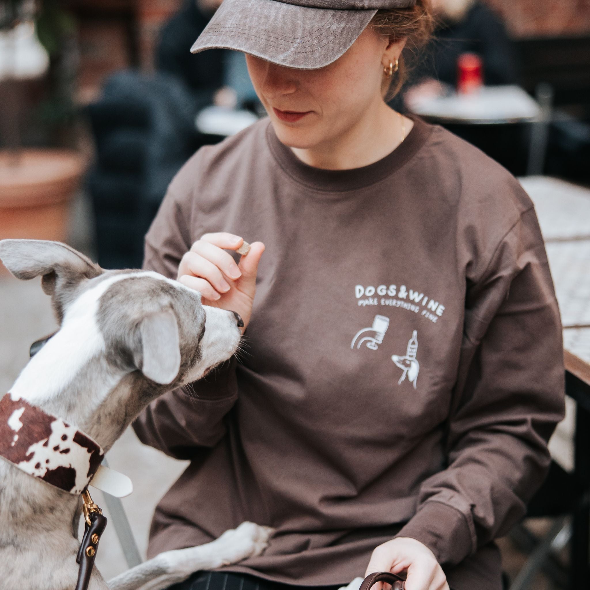 Brown Long Sleeve - Dogs & Wine Make Everything Fine