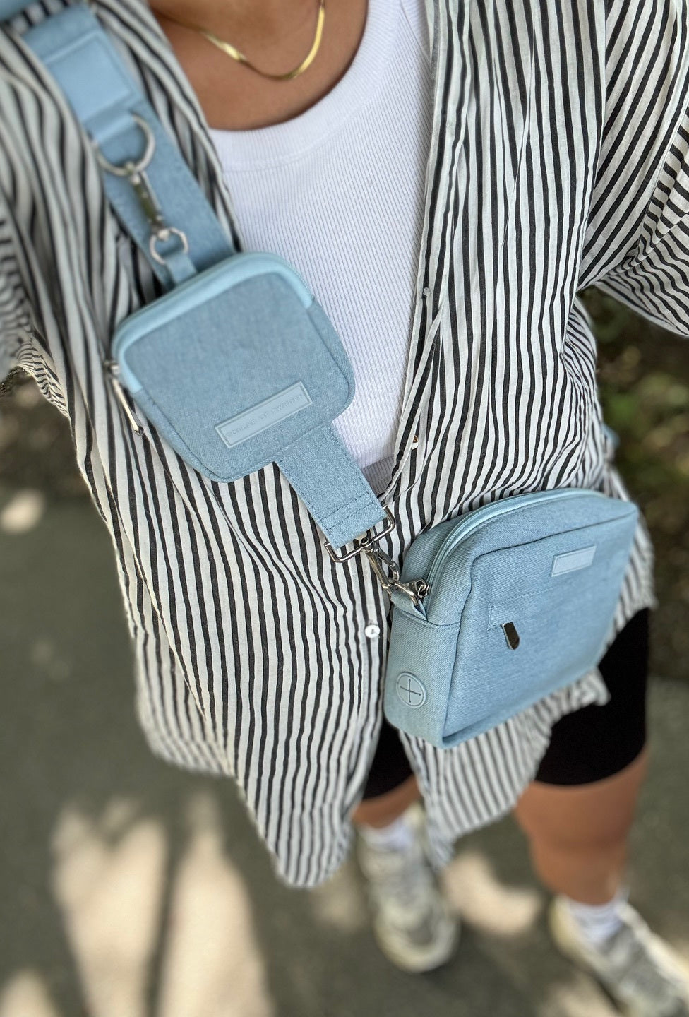 Bolso para pasear perros de mezclilla - Bandolera