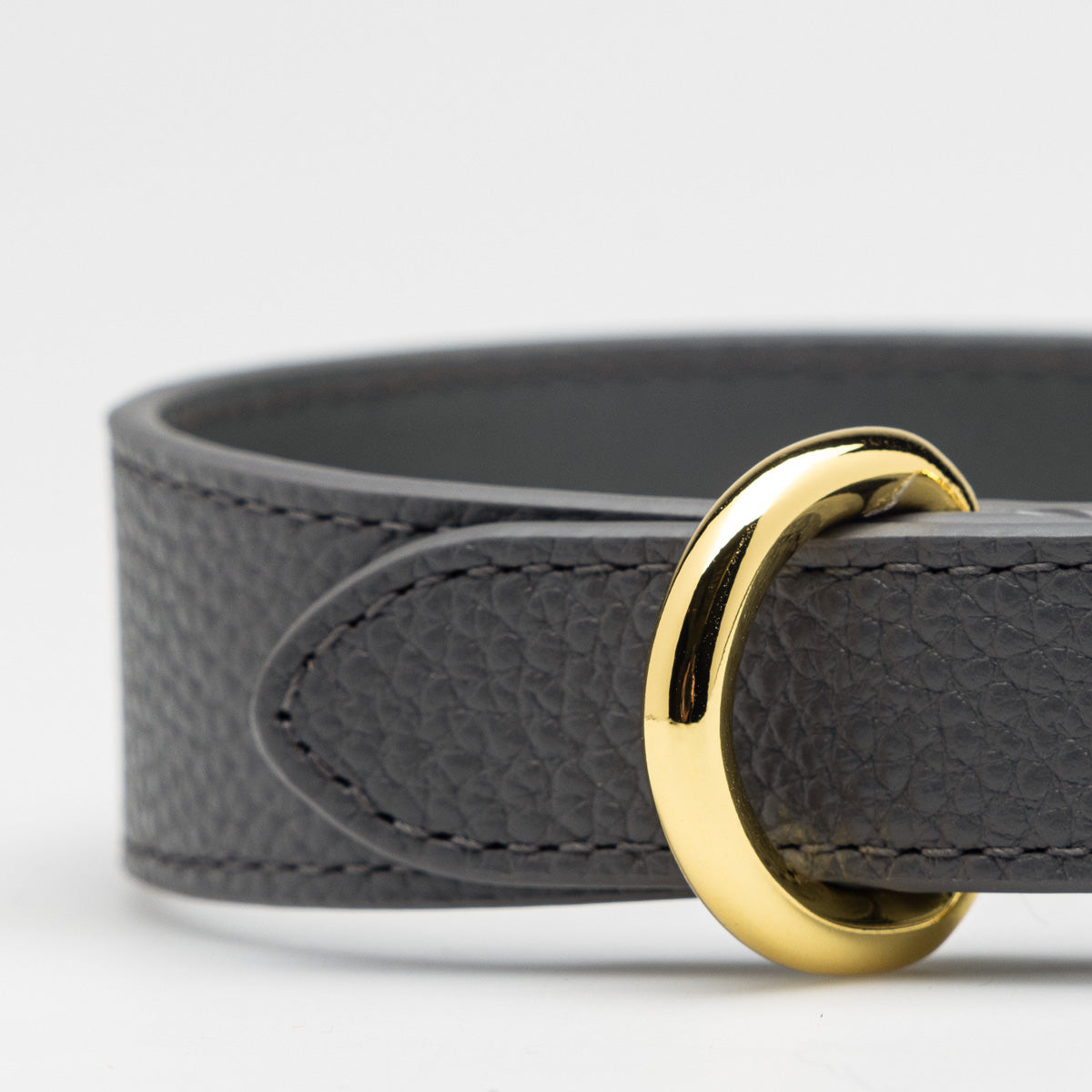 Collar de Perro Gris Oscuro Delgado