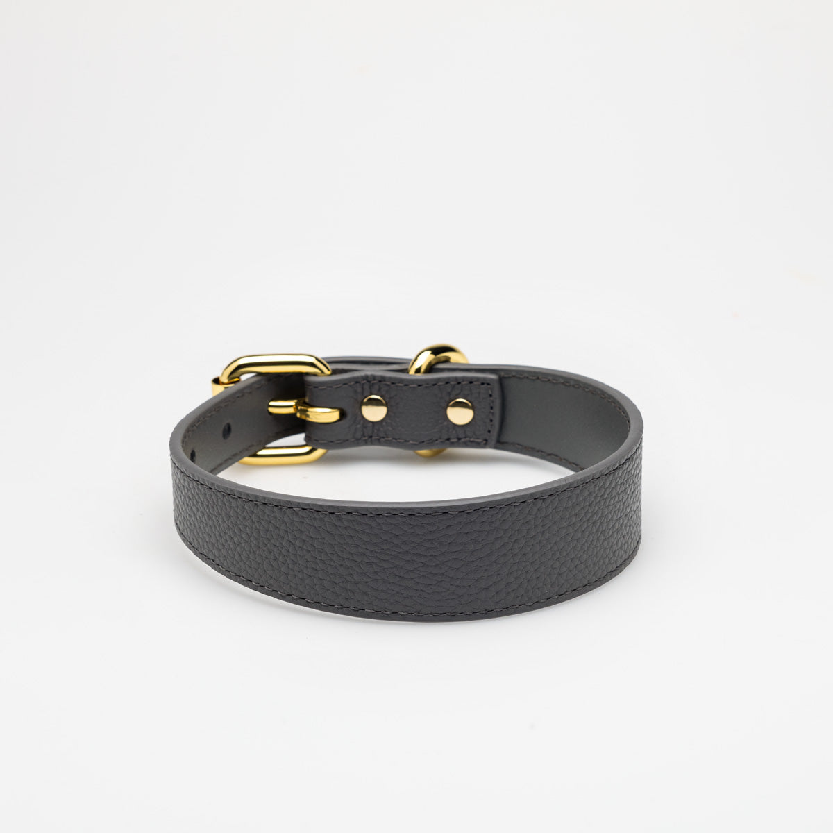 Collar de Perro Gris Oscuro Delgado