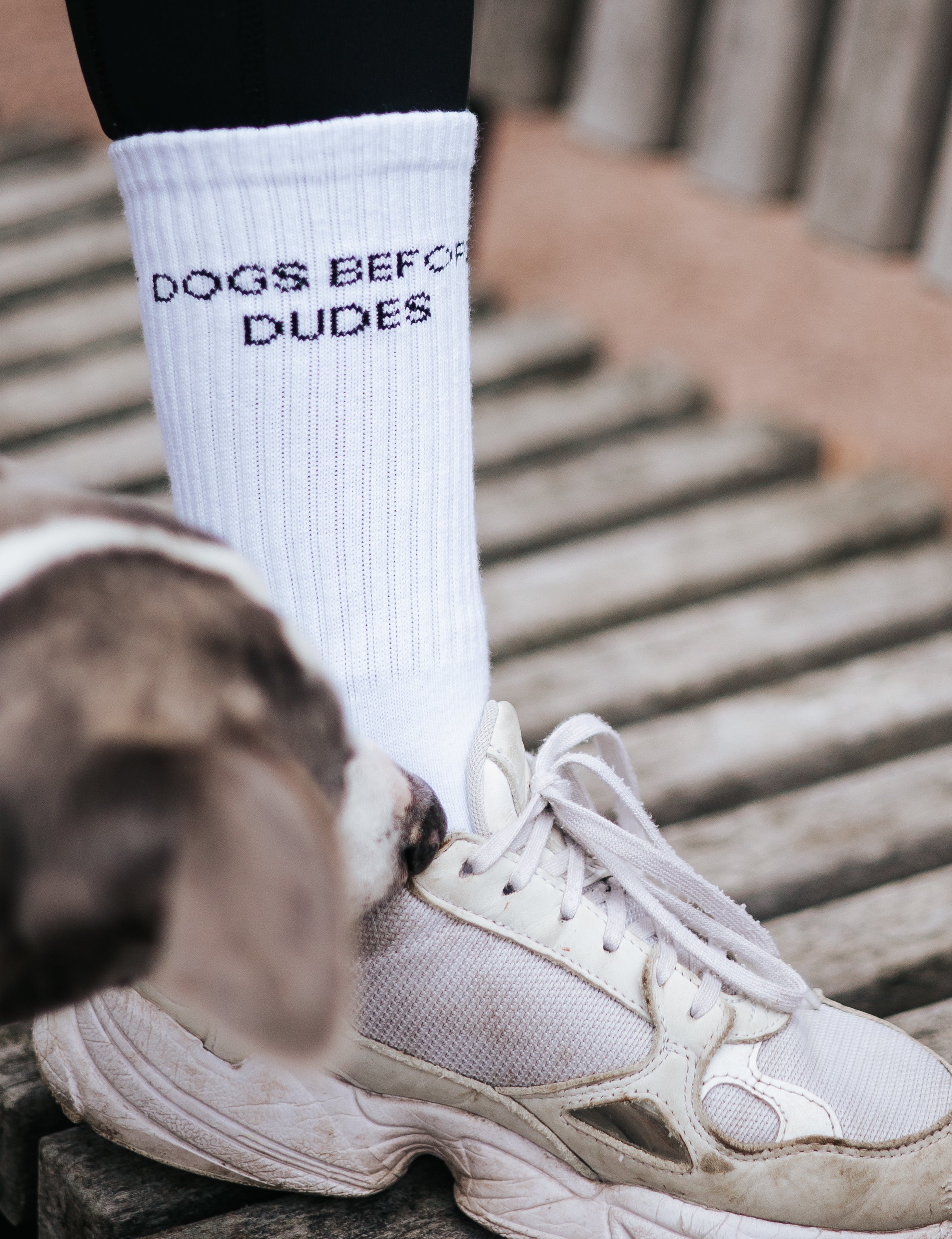 Calcetines de tubo blanco - Dogs Before Dudes