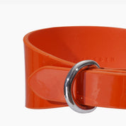 Collar de Perro Ancho Brillante en Color Naranja