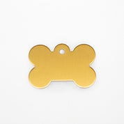 Placa de identificación grabada para perro - Hueso de oro
