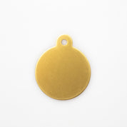 Placa de identificación grabada para perro - Círculo dorado
