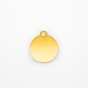 Placa de identificación grabada para perro - Círculo dorado
