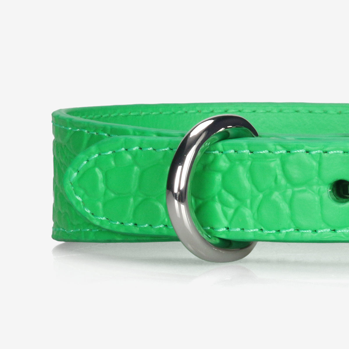 Collar de Perro Fino de Cocodrilo Verde Puro
