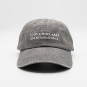Gorra de denim gris - Dogs & Wine Make Everything Fine 