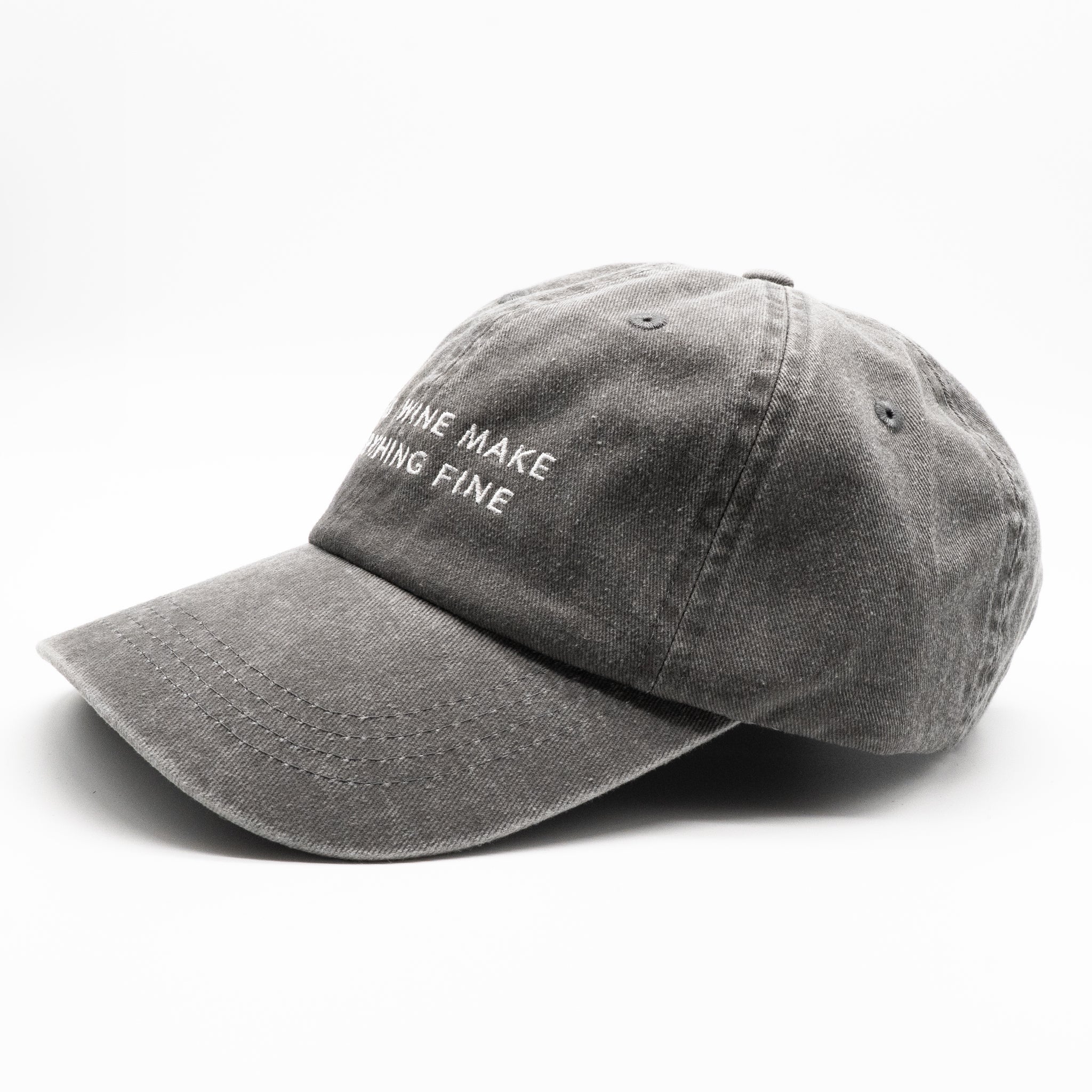 Gorra de denim gris - Dogs & Wine Make Everything Fine 