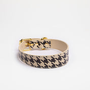 Collar de Perro de Pata de Gallo Beige Delgado