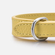 Collar fino amarillo pastel para perro