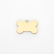 Placa de identificación grabada para perro - Hueso de oro premium