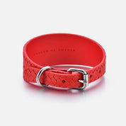 Collar Trenzado Rojo Puro Ancho