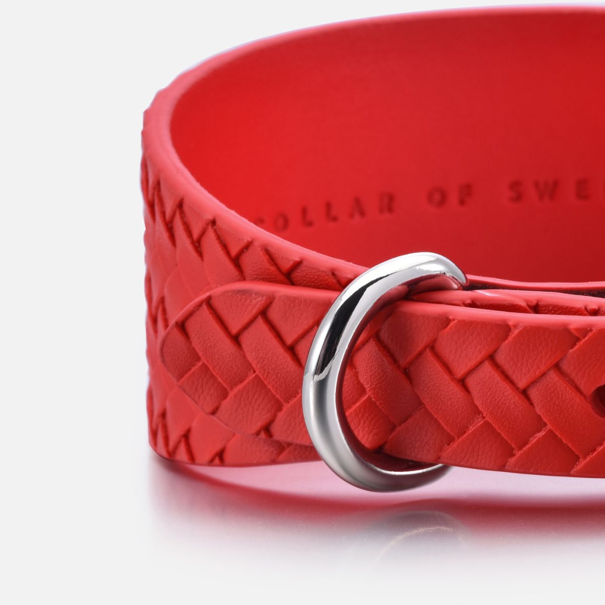 Collar Trenzado Rojo Puro Ancho