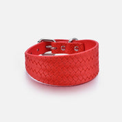 Collar Trenzado Rojo Puro Ancho