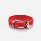 Collar de perro trenzado rojo puro fino