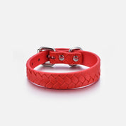 Collar de perro trenzado rojo puro fino