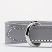 Collar de Perro Delgado Reflectante en Plata