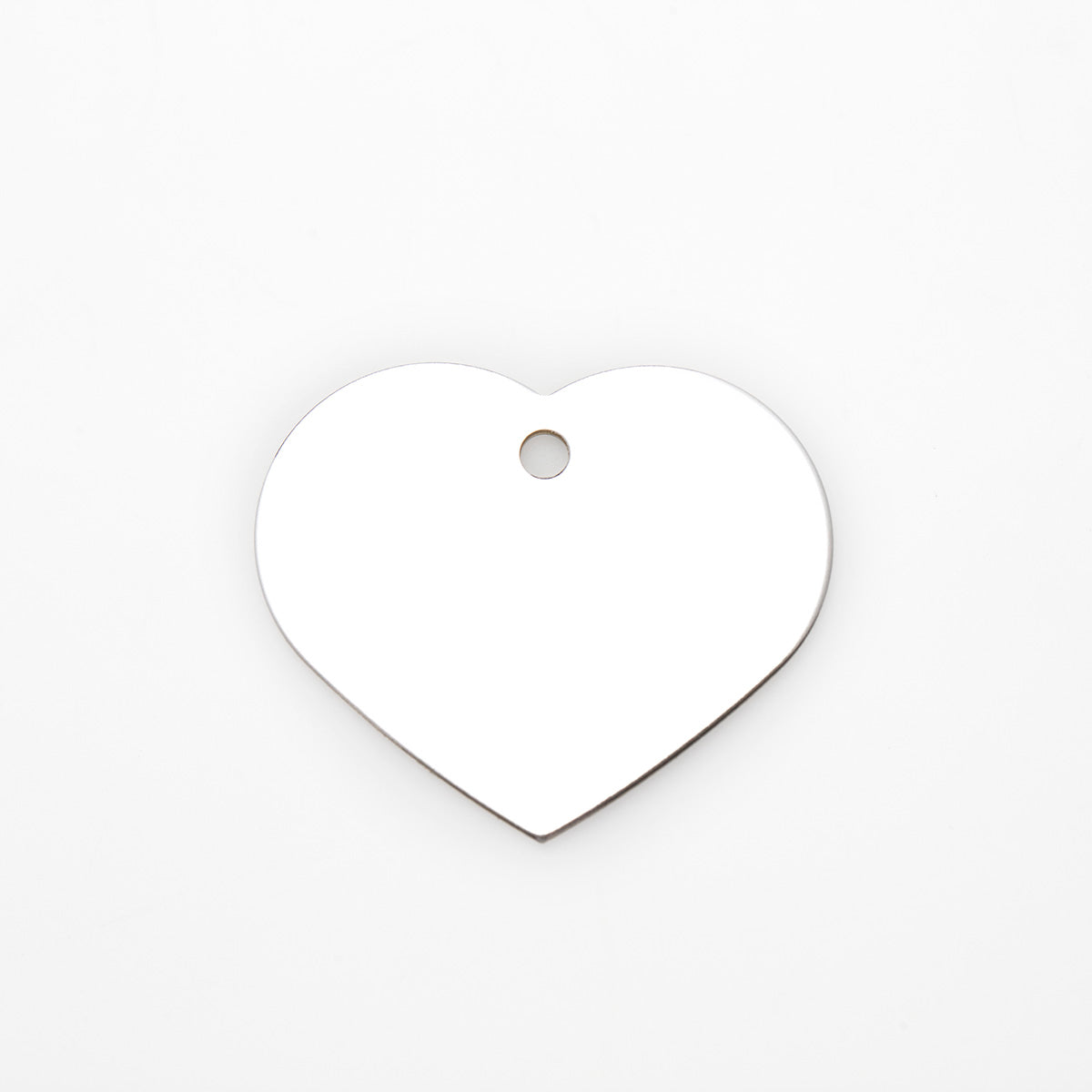 Chapa de Perro Grabada - Corazón de Plata Premium