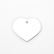Chapa de Perro Grabada - Corazón de Plata Premium