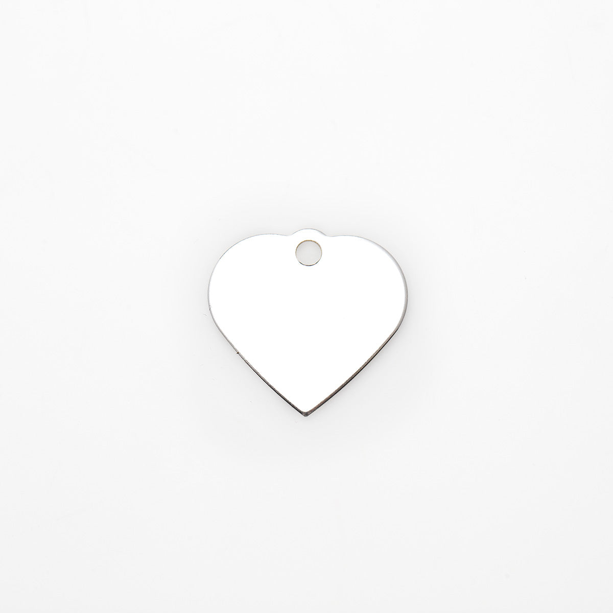 Chapa de Perro Grabada - Corazón de Plata Premium