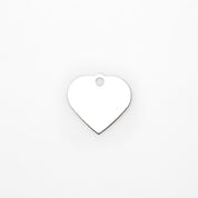 Chapa de Perro Grabada - Corazón de Plata Premium