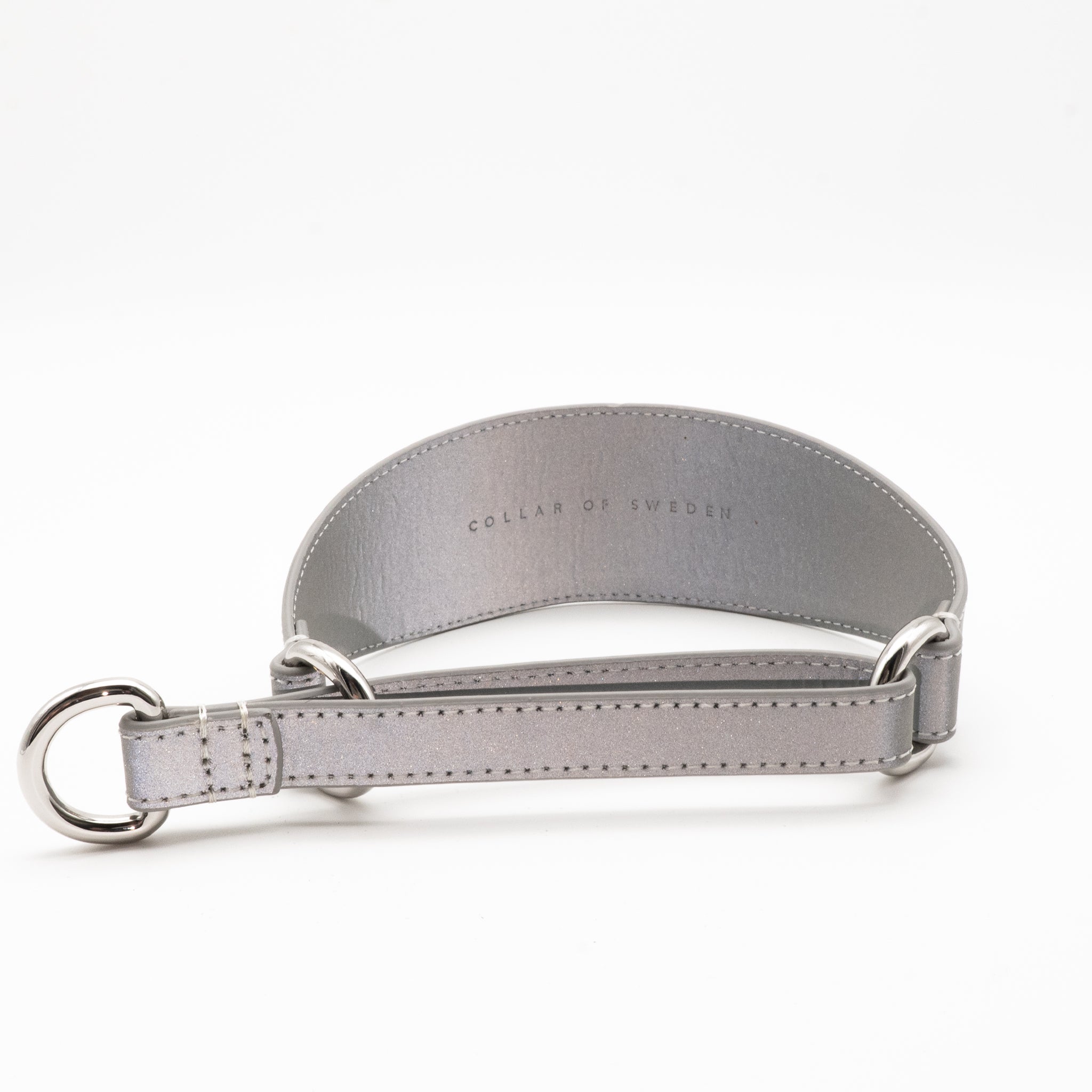 Reflective Silver Dog Martingale Wide