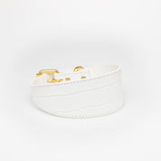 Collar de perro blanco de cocodrilo ancho